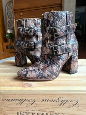 Freebird by Steven Joey Snakeskin Leather Booties
